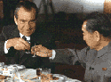 President Nixon (left) with Chinese Premier Chou En-Lai